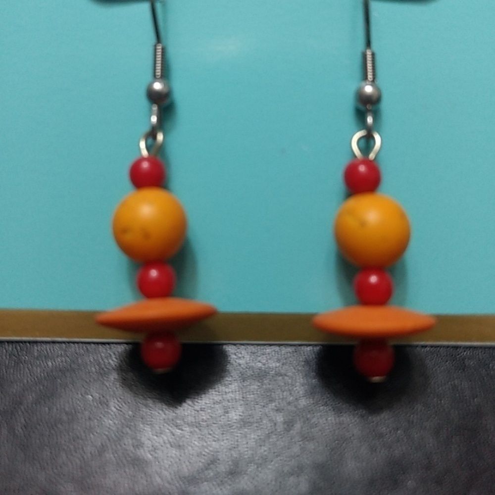 Spring Street red and orange earrings